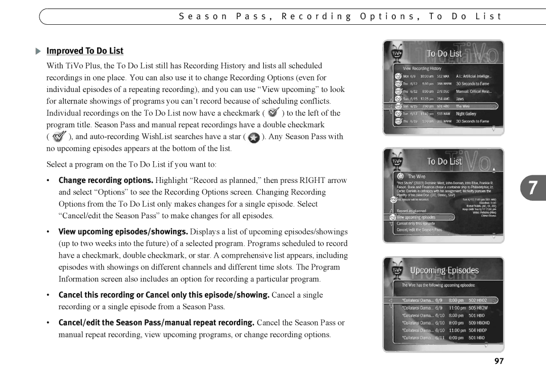 TiVo Introduction 92 manual Improved To Do List 