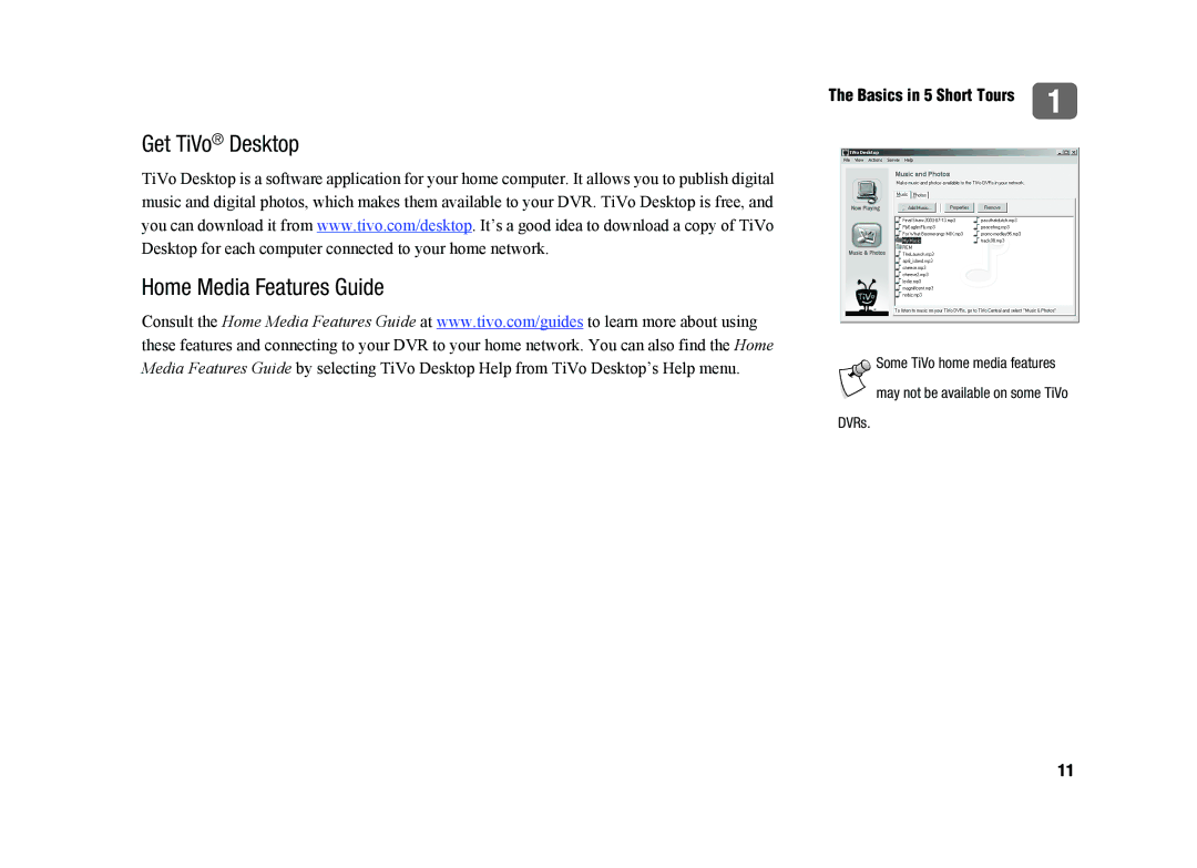 TiVo SDOC-00091-002 manual Get TiVo Desktop Home Media Features Guide, DVRs 