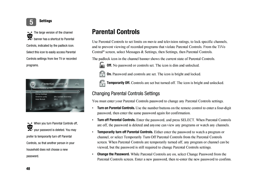 TiVo SDOC-00091-002 manual Changing Parental Controls Settings, Large version of the channel 