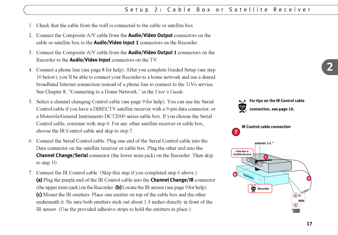 TiVo series 2 operating instructions See , Connecting to a Home Network, in the User’s Guide 