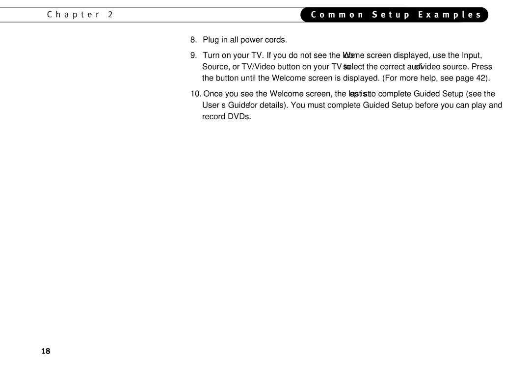 TiVo series 2 operating instructions M m o n S e t u p E x a m p l e s 