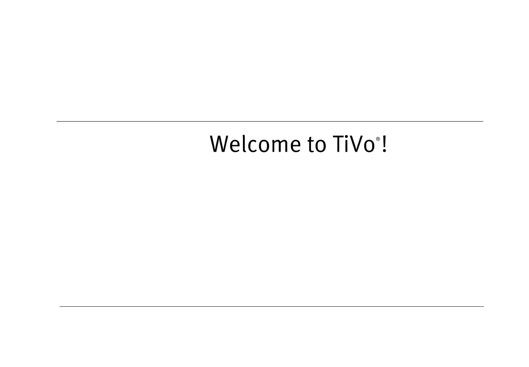 TiVo TCD649080, TCD540080 manual Welcome to TiVo 