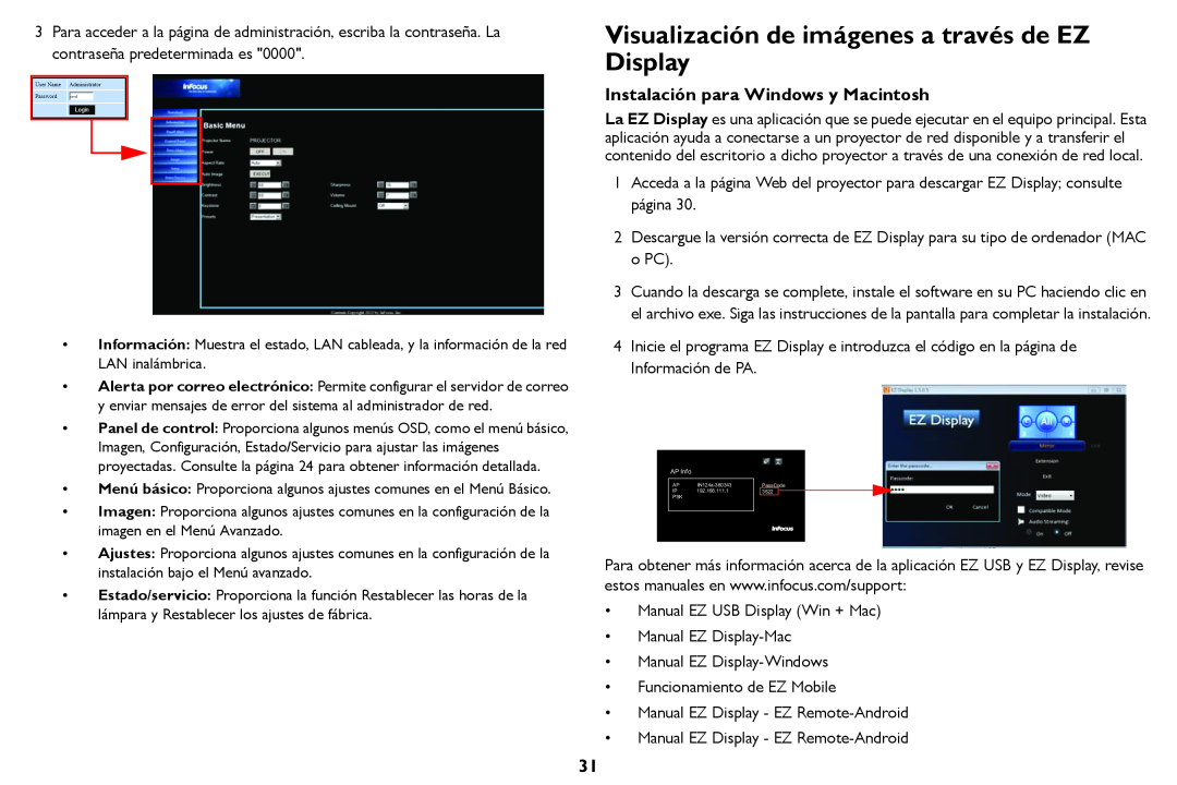 Tivoli Audio IN126a, IN124a, IN122a Visualización de imágenes a través de EZ Display, Instalación para Windows y Macintosh 