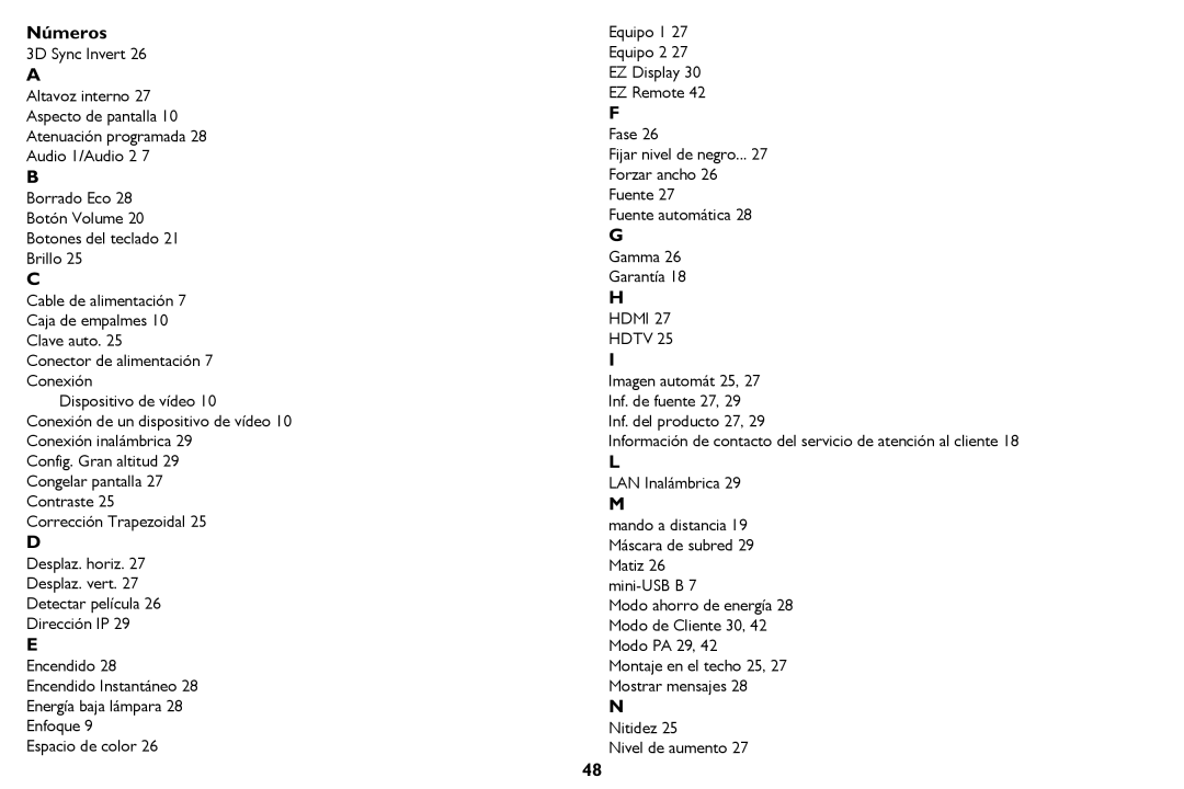 Tivoli Audio IN122a, IN124a, IN126a manual Números 