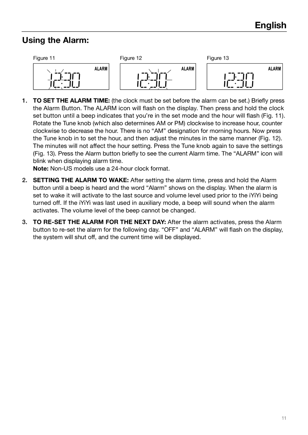 Tivoli Audio Sound System owner manual Using the Alarm 