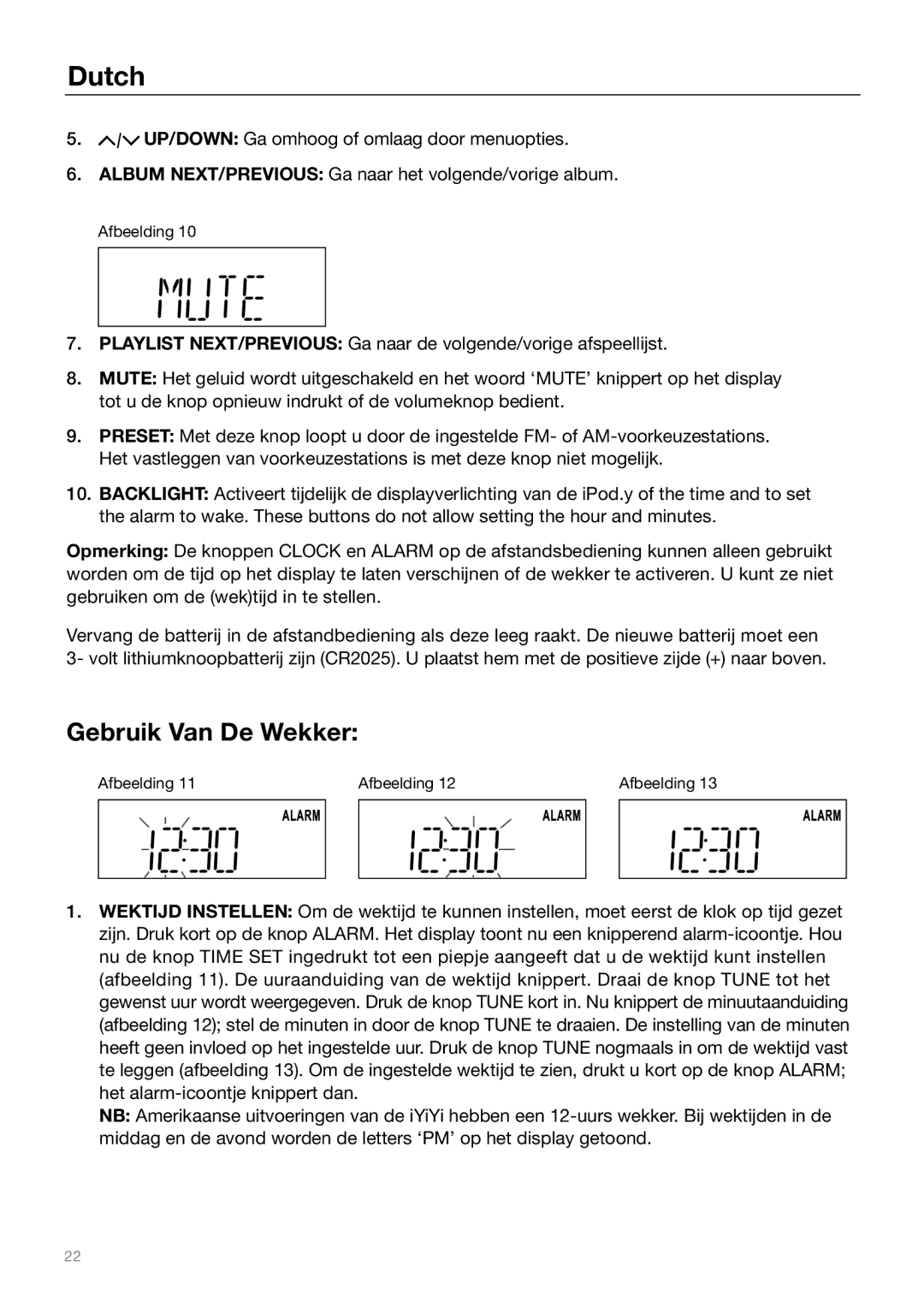 Tivoli Audio Sound System owner manual Gebruik Van De Wekker 