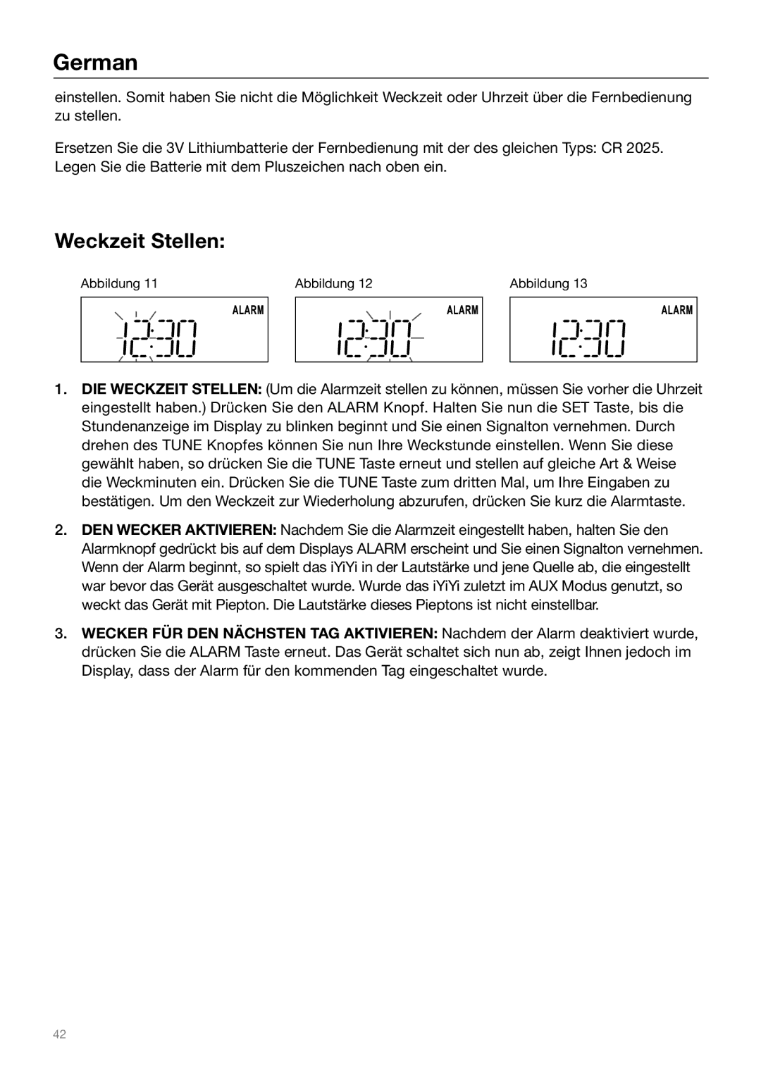 Tivoli Audio Sound System owner manual Weckzeit Stellen 