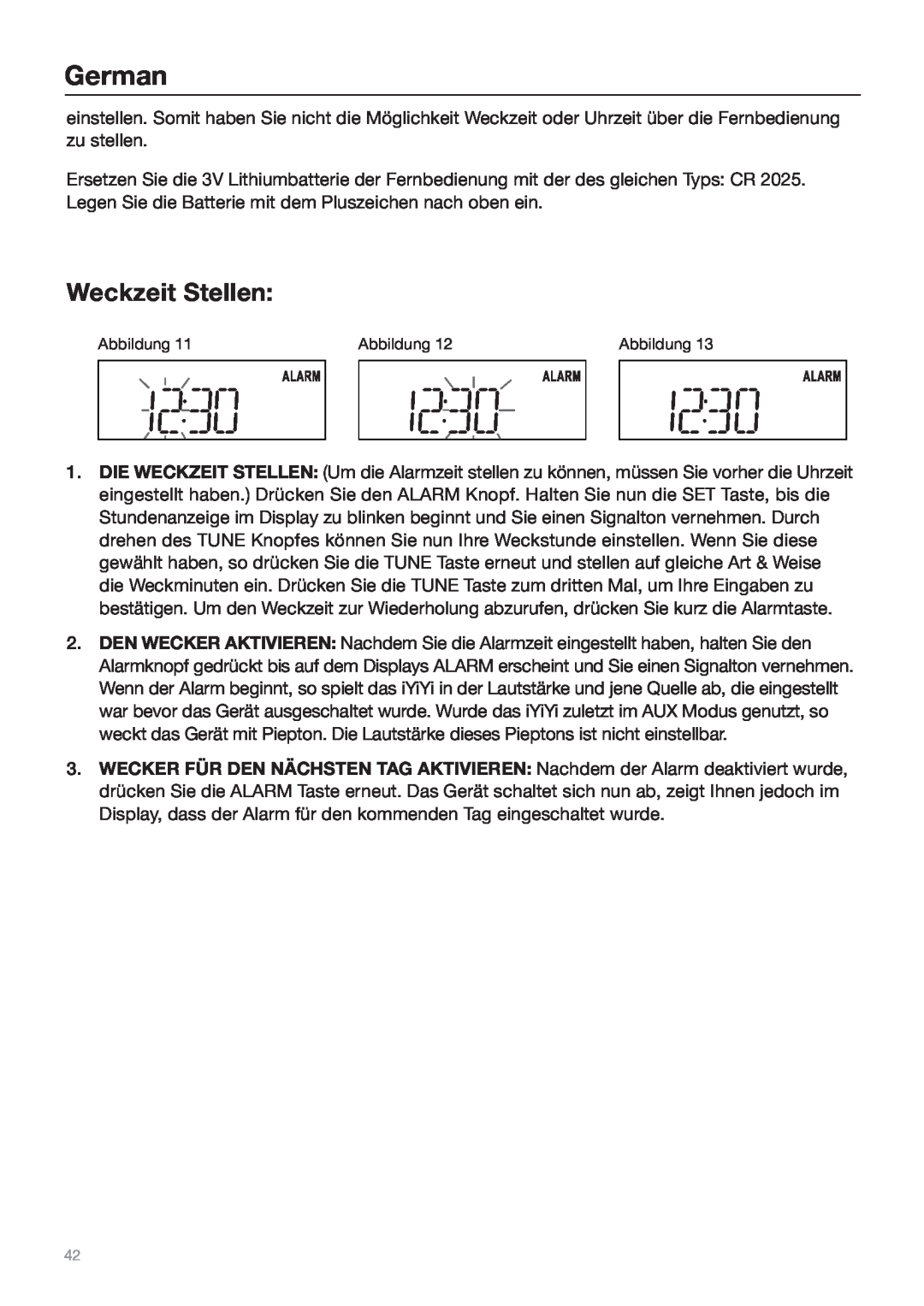 Tivoli Audio Sound System owner manual Weckzeit Stellen, German, Abbildung 