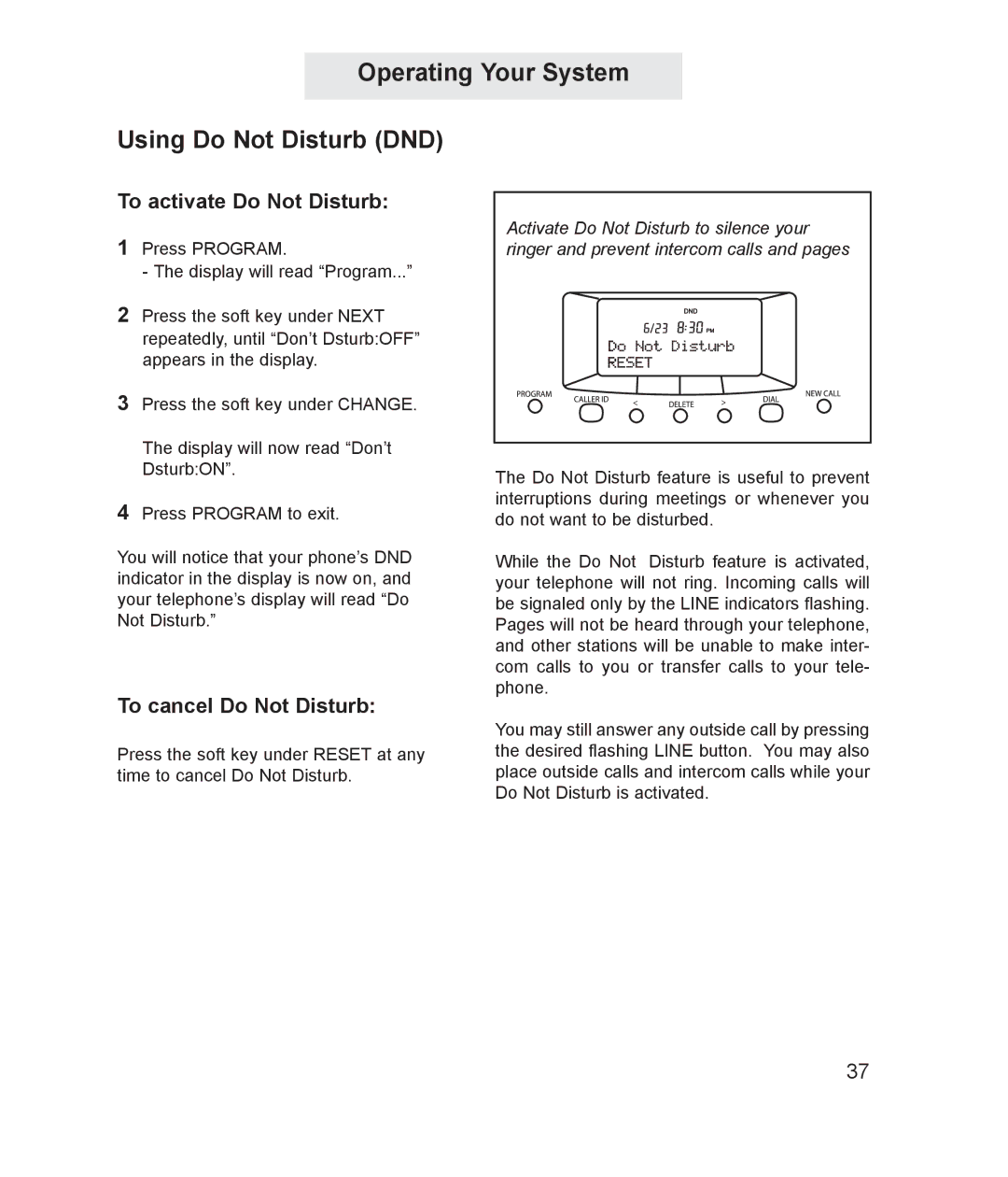 TMC ET4000 manual Operating Your System 