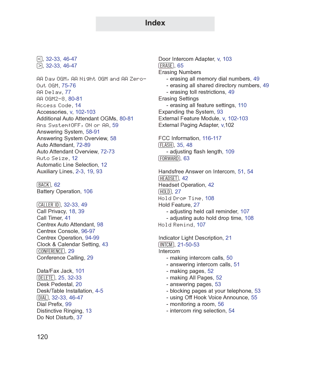 TMC EV4500 manual Index, 32-33, 46-47 , 32-33 