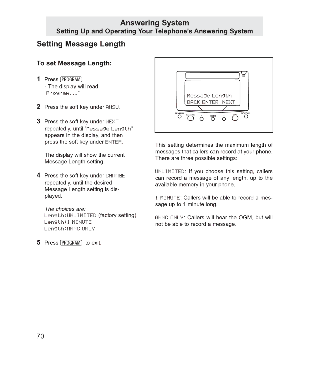 TMC EV4500 manual Back Enter Next 