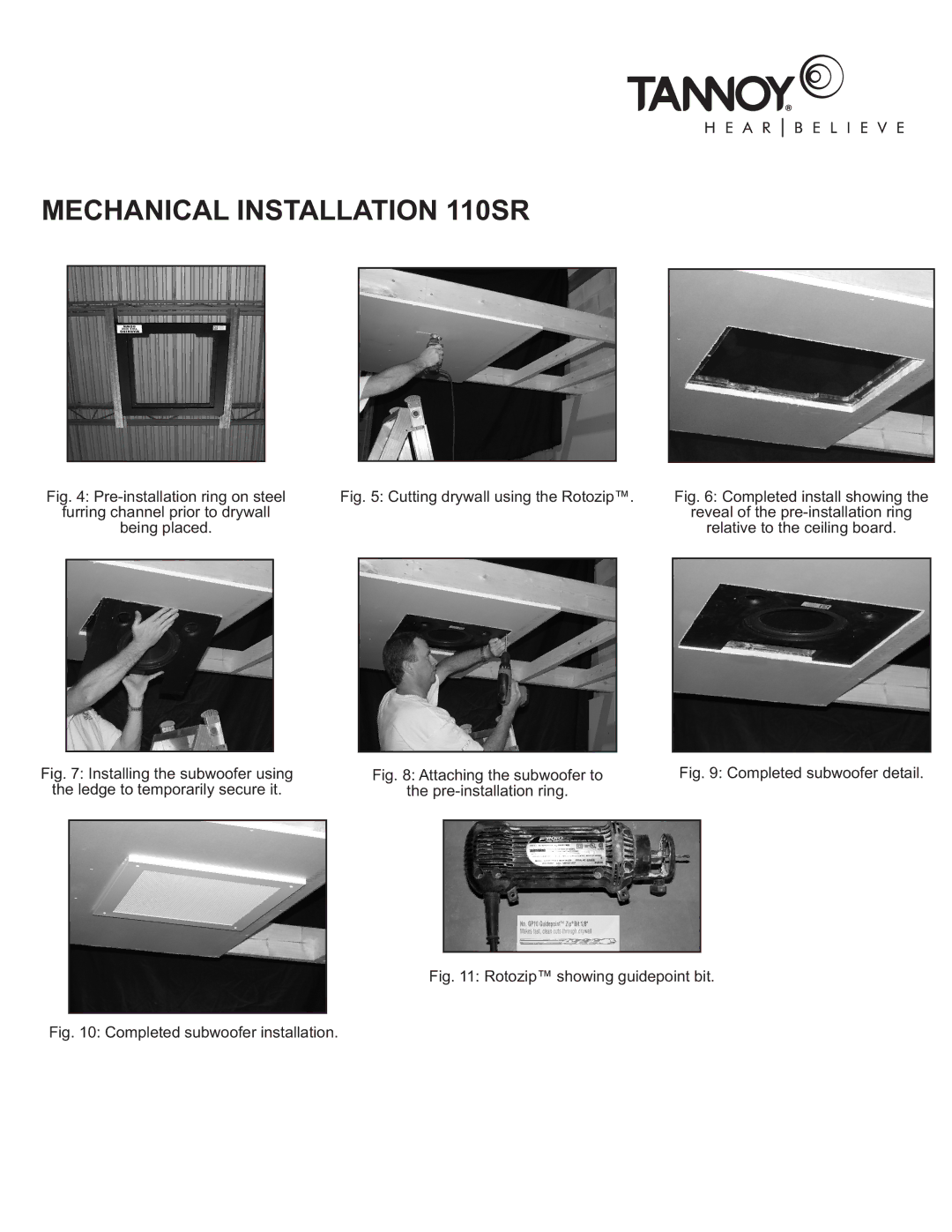 TOA Electronics 110SR owner manual Cutting drywall using the Rotozip 