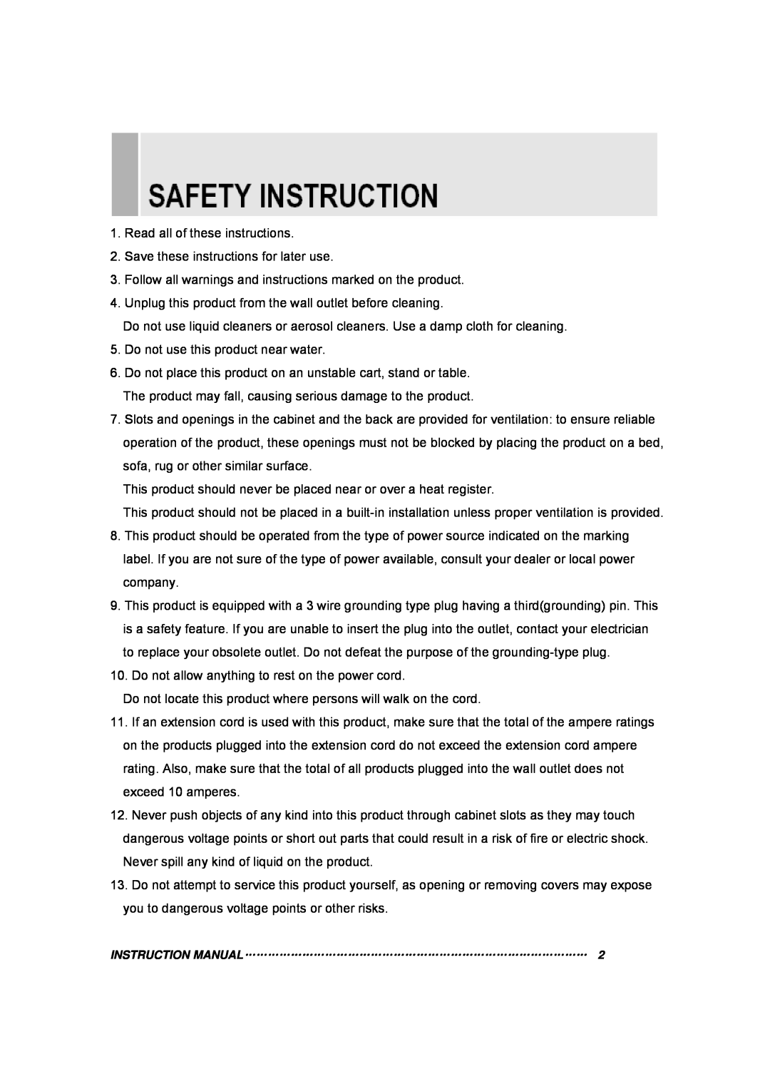 TOA Electronics 15RTV instruction manual Read all of these instructions 