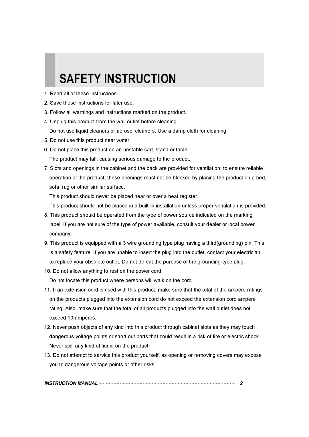 TOA Electronics 15RTV instruction manual 