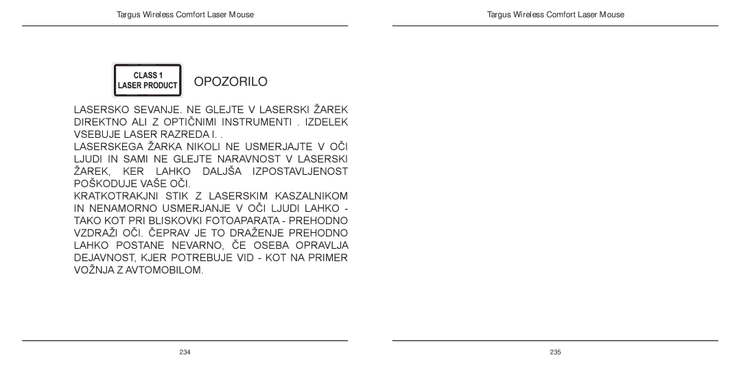 TOA Electronics 410-1689-203A/AMW51EU manual Opozorilo 