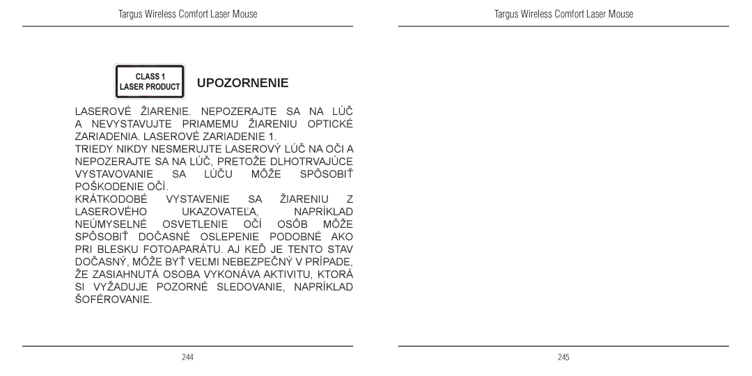 TOA Electronics 410-1689-203A/AMW51EU manual Upozornenie 