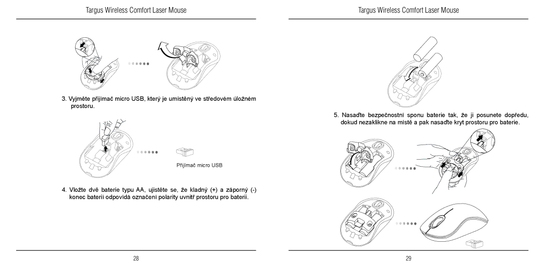 TOA Electronics 410-1689-203A/AMW51EU manual Přijímač micro USB 