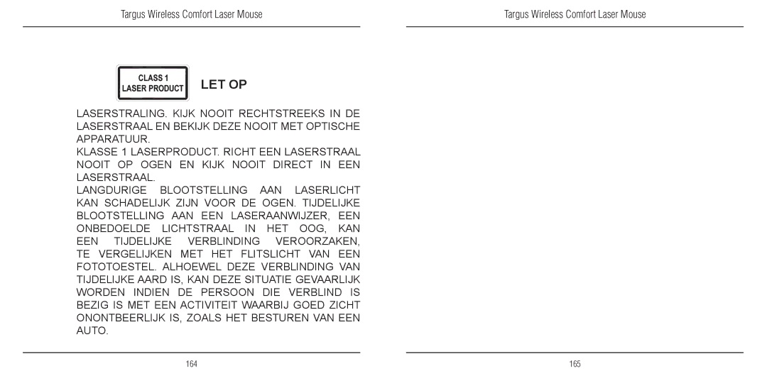 TOA Electronics 410-1689-203A/AMW51EU manual Let Op 