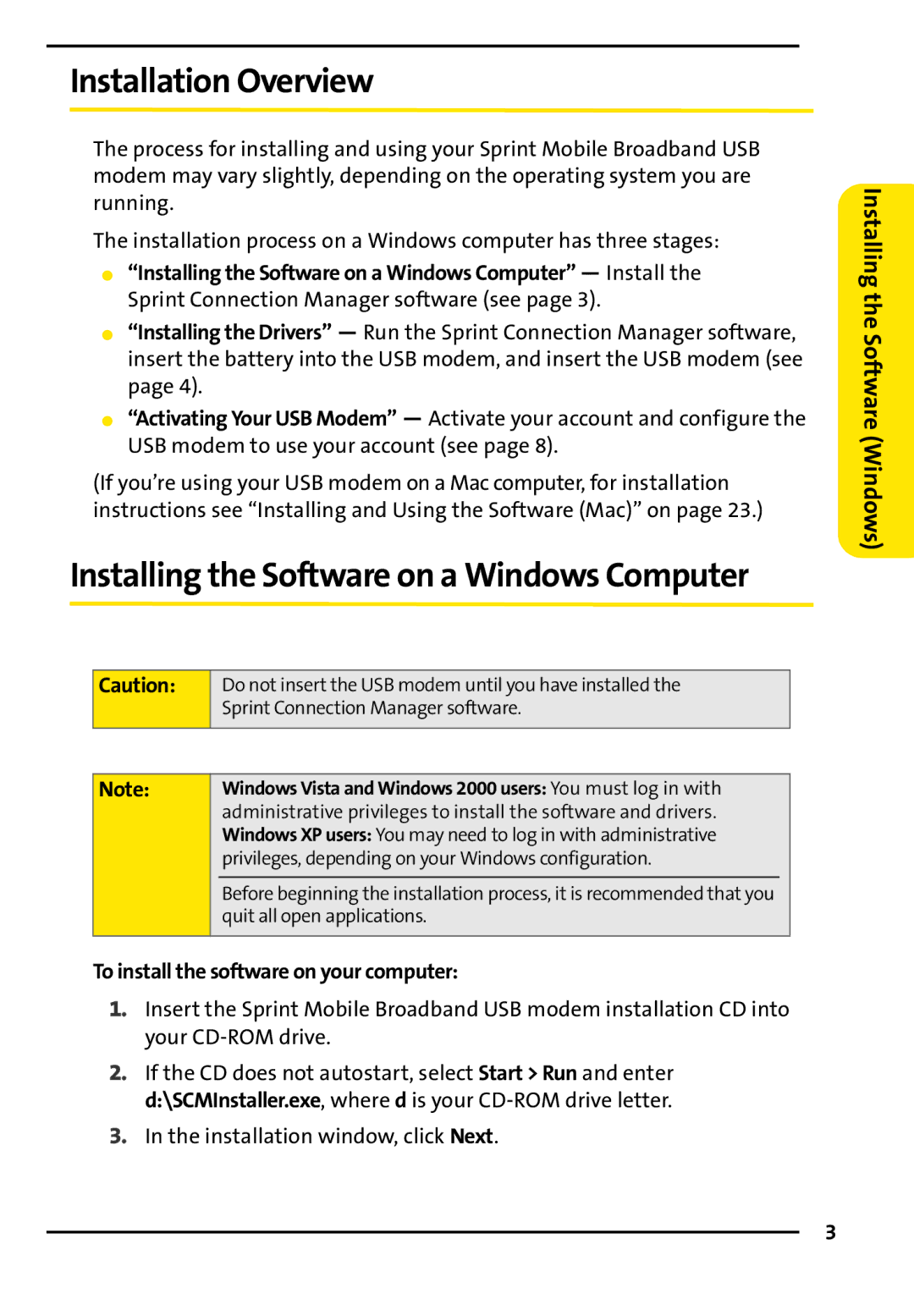 TOA Electronics 595U quick start Installation Overview, Installing the Software on a Windows Computer 