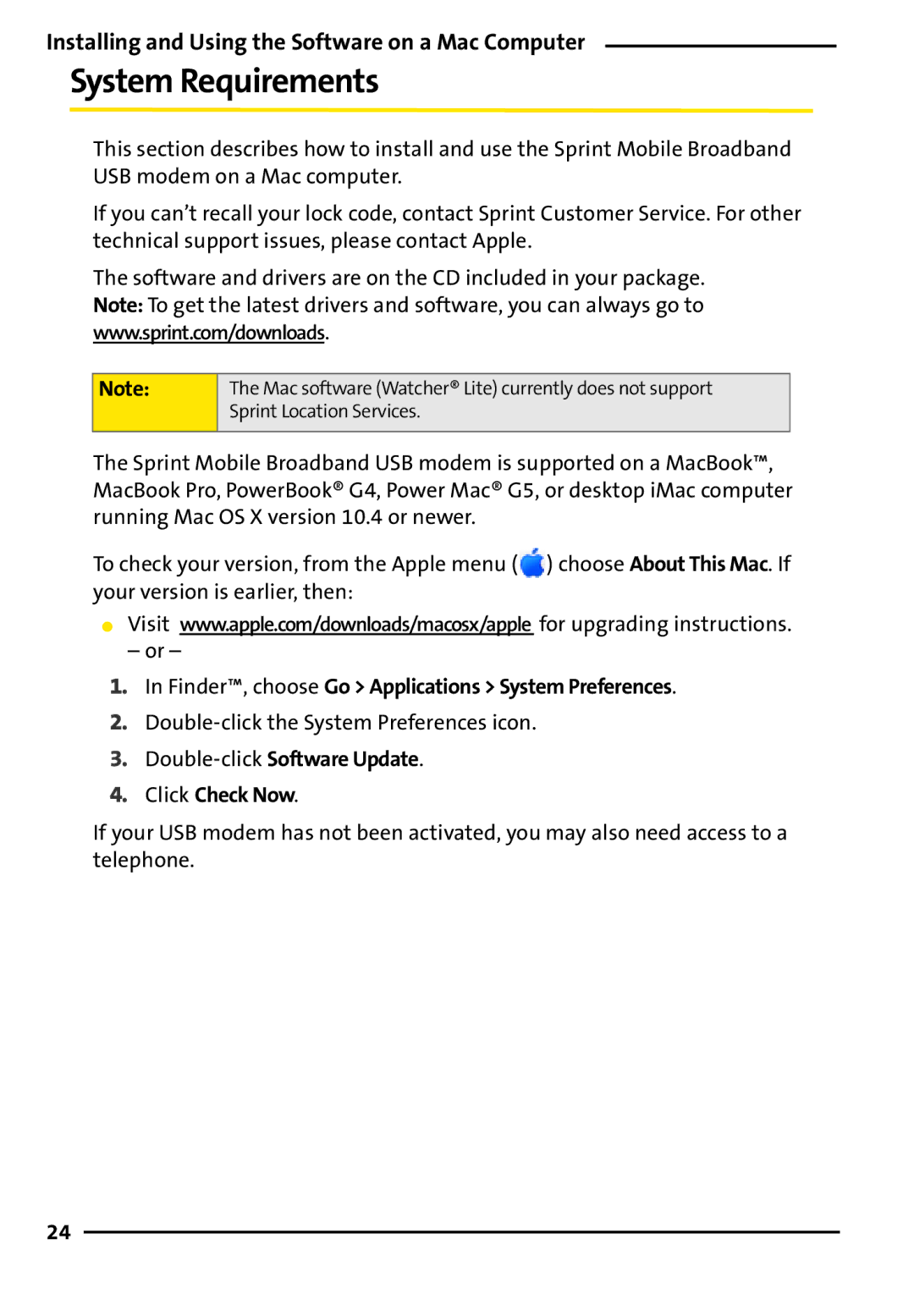 TOA Electronics 595U Finder, choose Go Applications System Preferences, Double-clickSoftware Update Click Check Now 