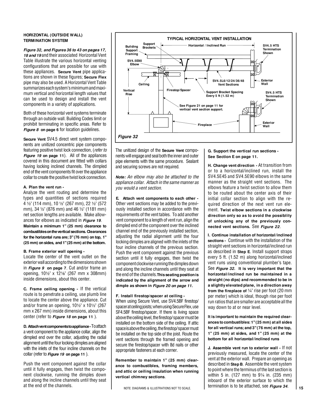 TOA Electronics 600 Horizontal Outside Wall Termination System, Typical Horizontal Vent Installation, Plan the vent run 