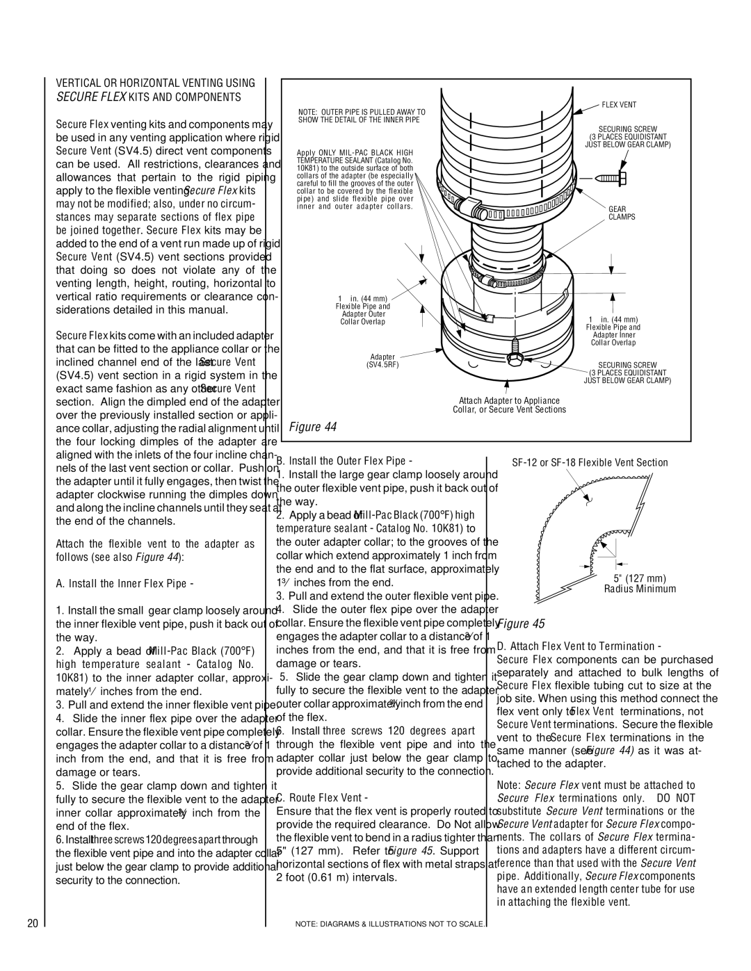 TOA Electronics 600 installation instructions Install the Outer Flex Pipe, Route Flex Vent 