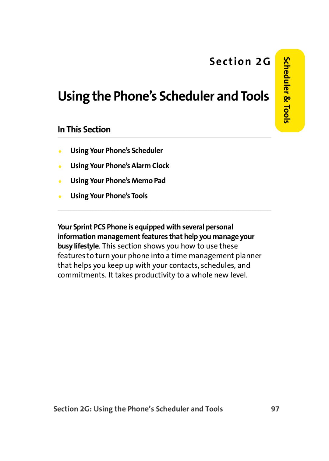 TOA Electronics A920 manual Scheduler & Tools, Using the Phone’s Scheduler and Tools 