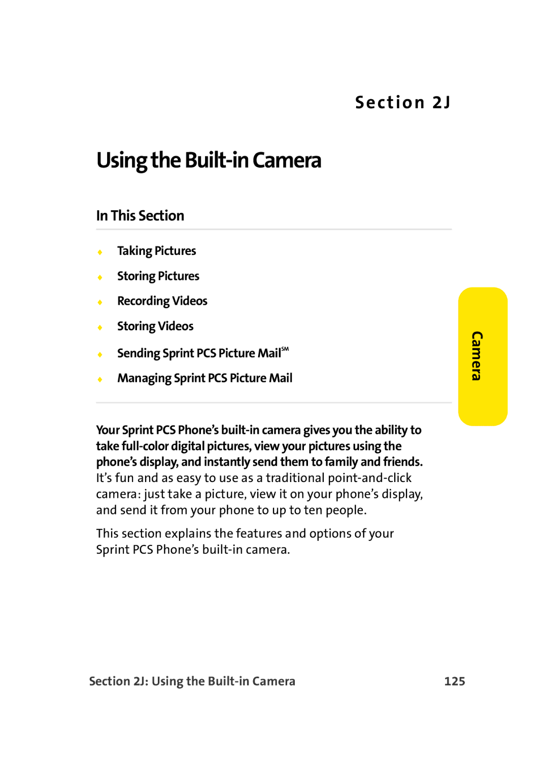 TOA Electronics A920 manual Using the Built-in Camera 125 