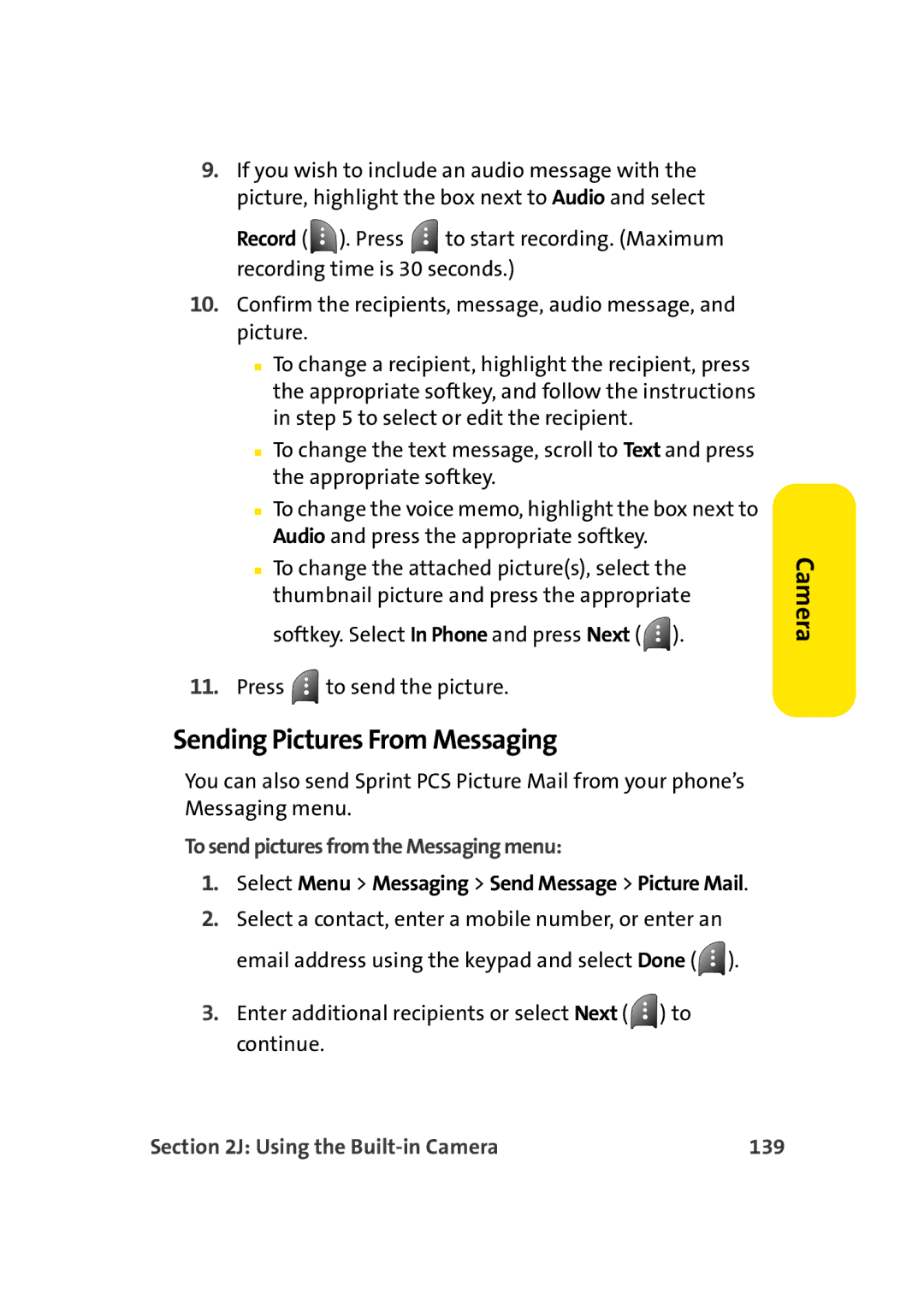 TOA Electronics A920 manual Sending Pictures From Messaging, To send pictures from the Messaging menu 