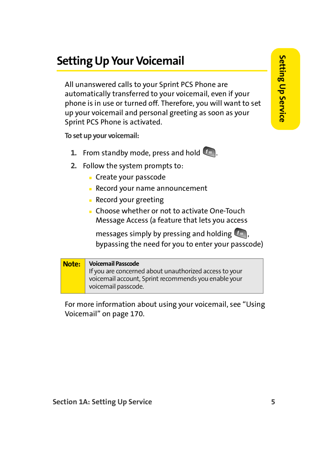 TOA Electronics A920 manual Setting Up Your Voicemail, To set up your voicemail 