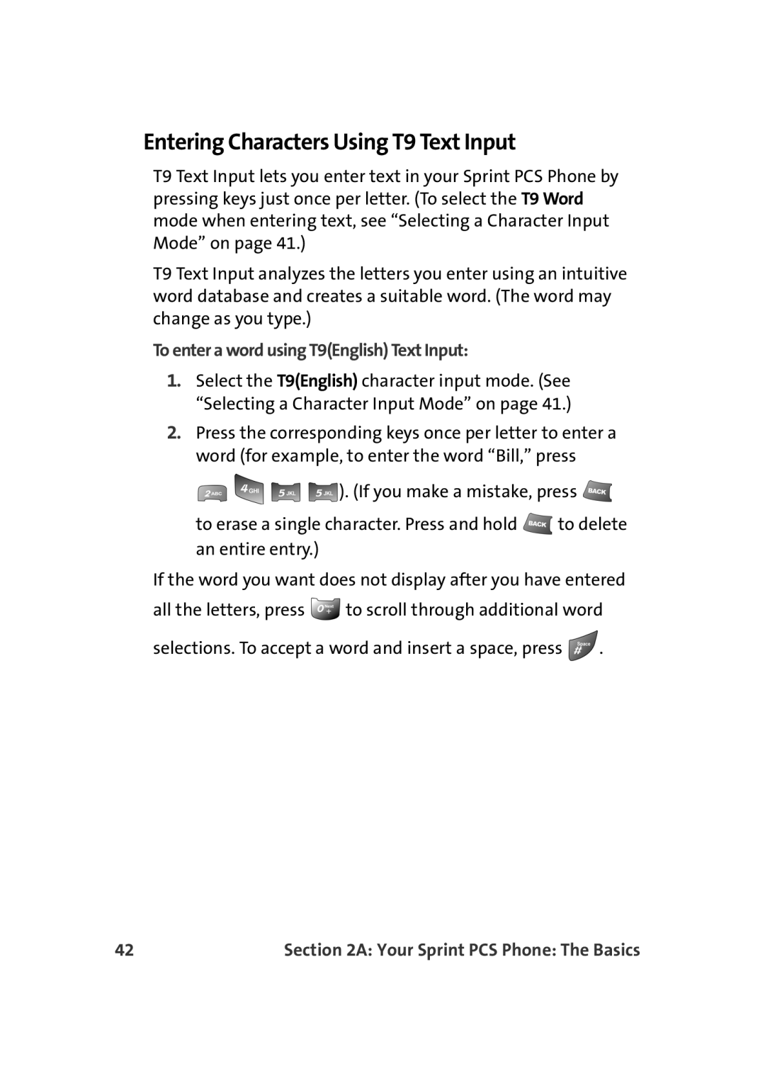 TOA Electronics A920 manual Entering Characters Using T9 Text Input, To enter a word using T9English Text Input 