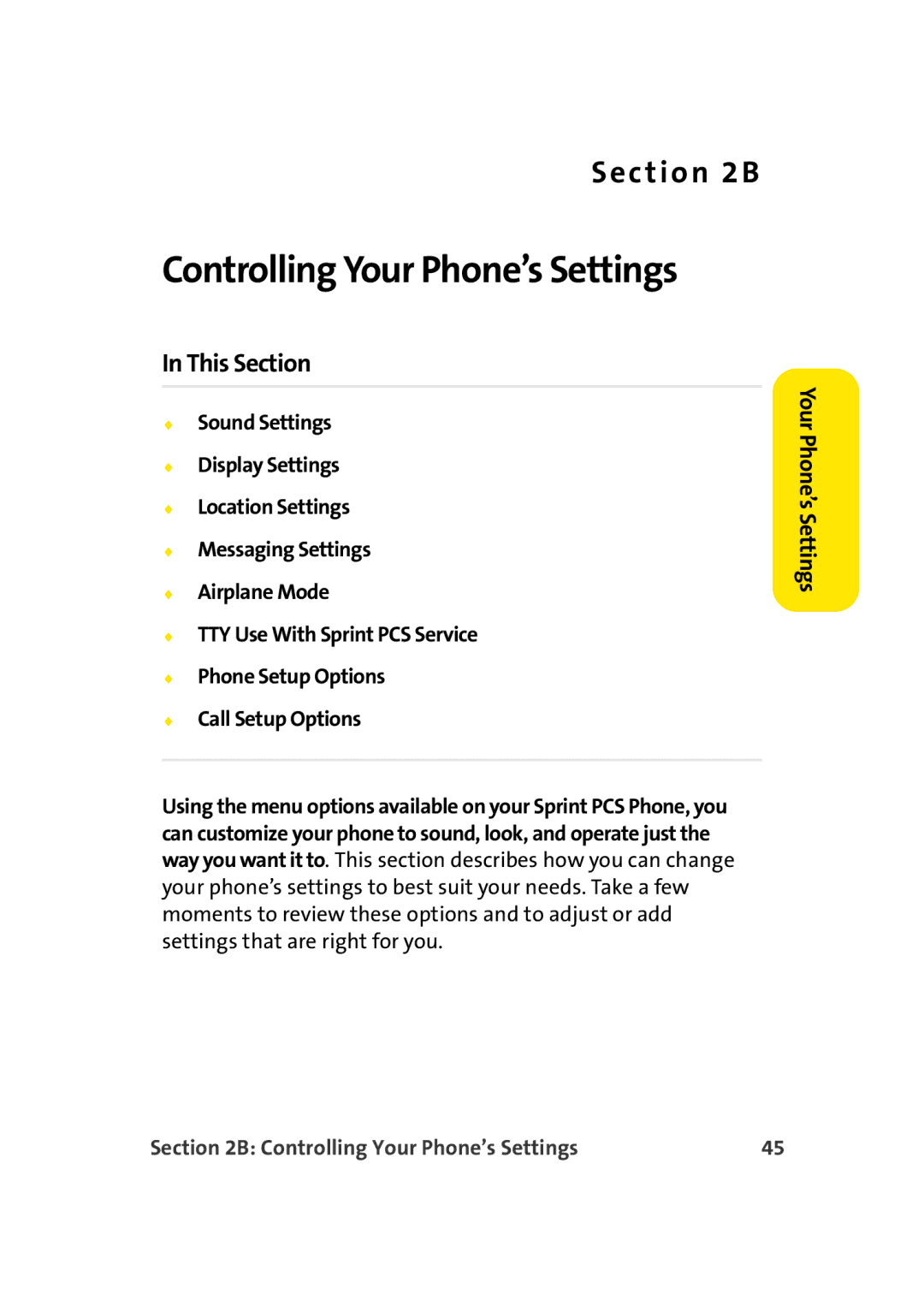 TOA Electronics A920 manual Controlling Your Phone’s Settings 