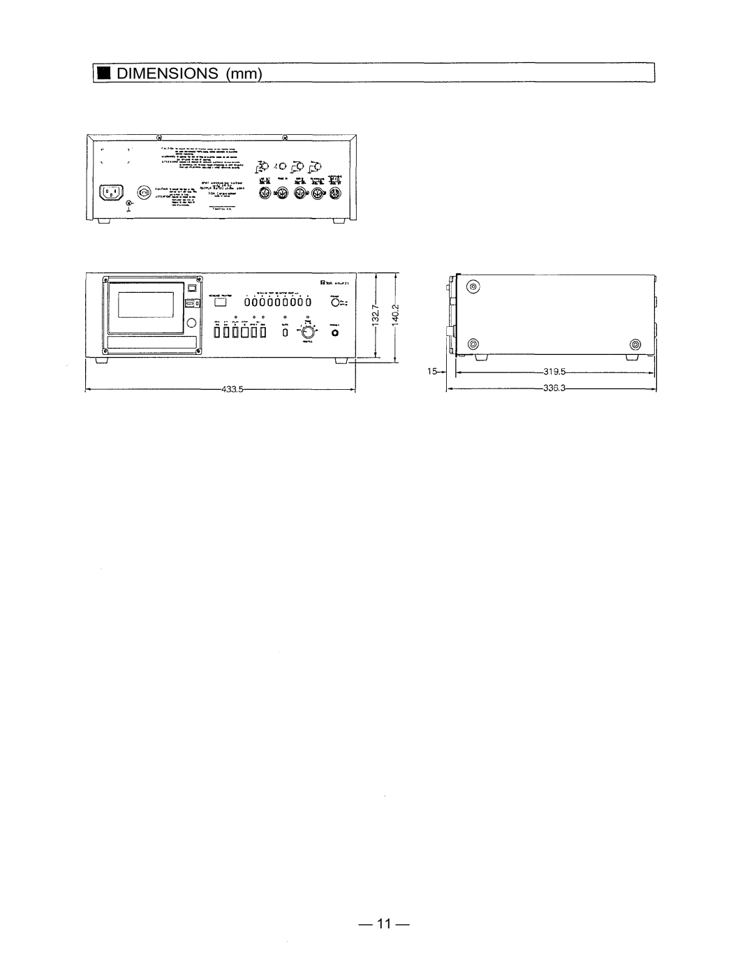 TOA Electronics AM-821 instruction manual Dimensions mm 