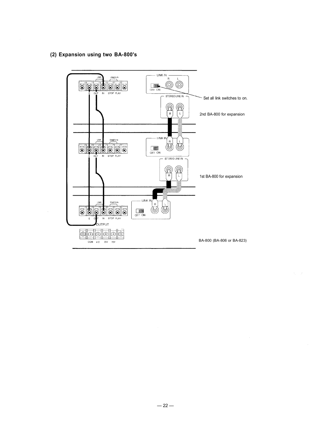 TOA Electronics manual Expansion using two BA-800s 