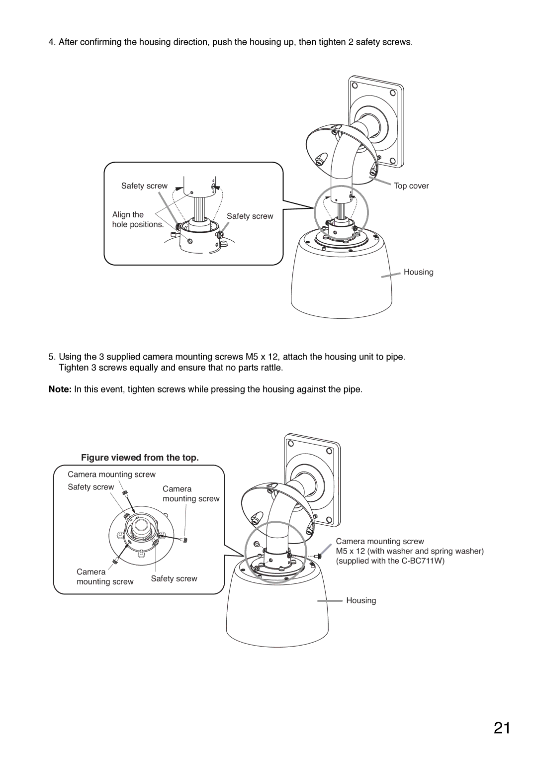 TOA Electronics C-CC714 NT installation manual Figure viewed from the top 