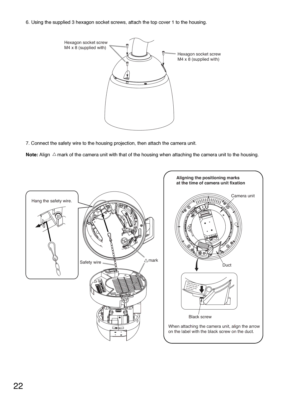 TOA Electronics C-CC714 NT installation manual Hexagon socket screw M4 x 8 supplied with 