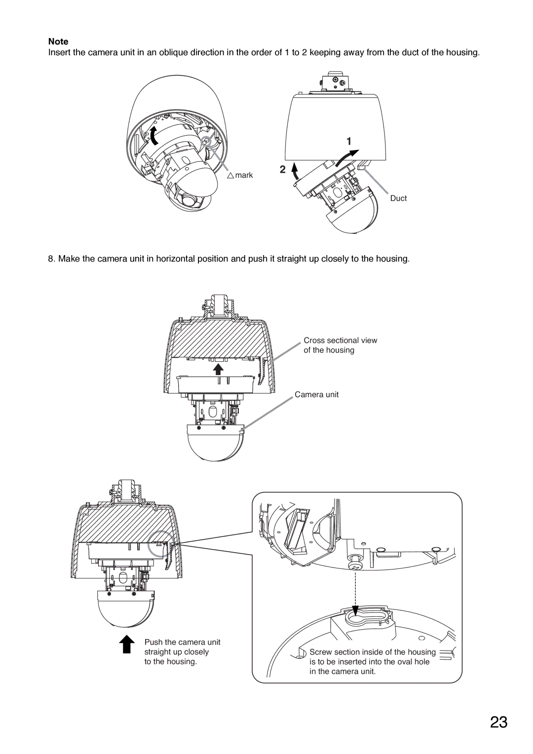 TOA Electronics C-CC714 NT installation manual Mark Duct 