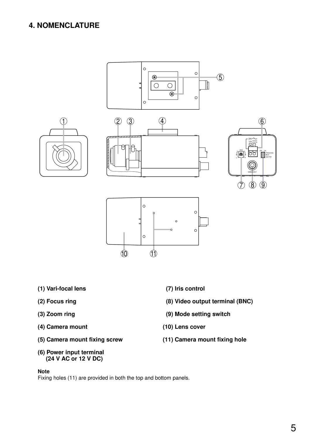 TOA Electronics C-CV14-2 NTSC instruction manual Nomenclature 