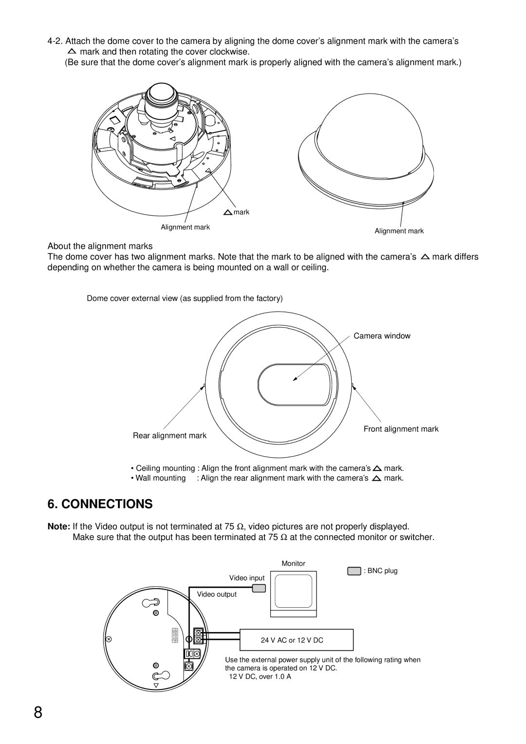 TOA Electronics C-CV24-2 NTSC instruction manual Connections 