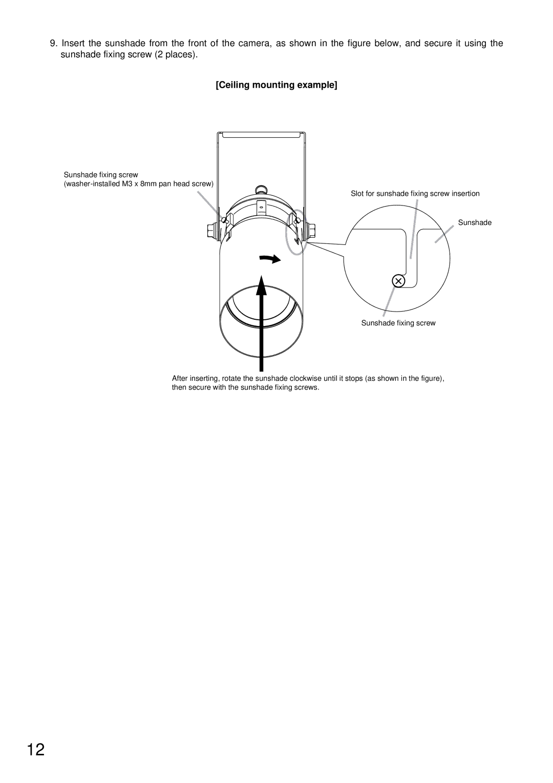 TOA Electronics C-CV44-3 NTSC instruction manual Ceiling mounting example 