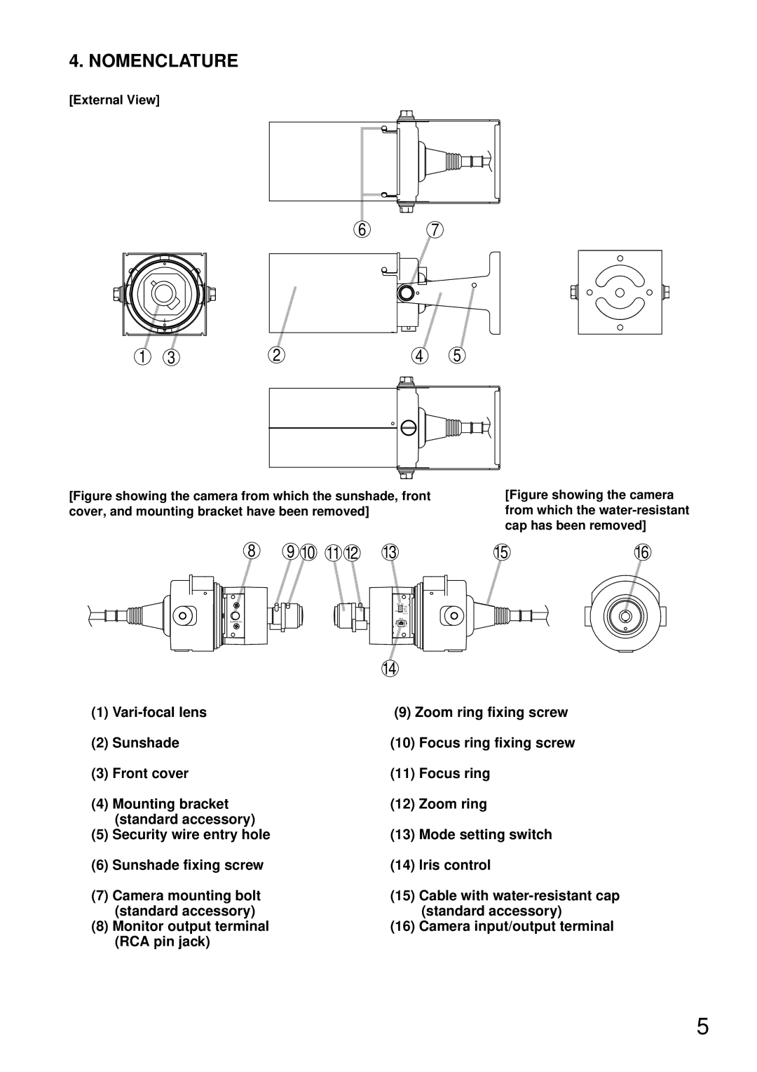 TOA Electronics C-CV44-3 NTSC instruction manual Nomenclature, External View 