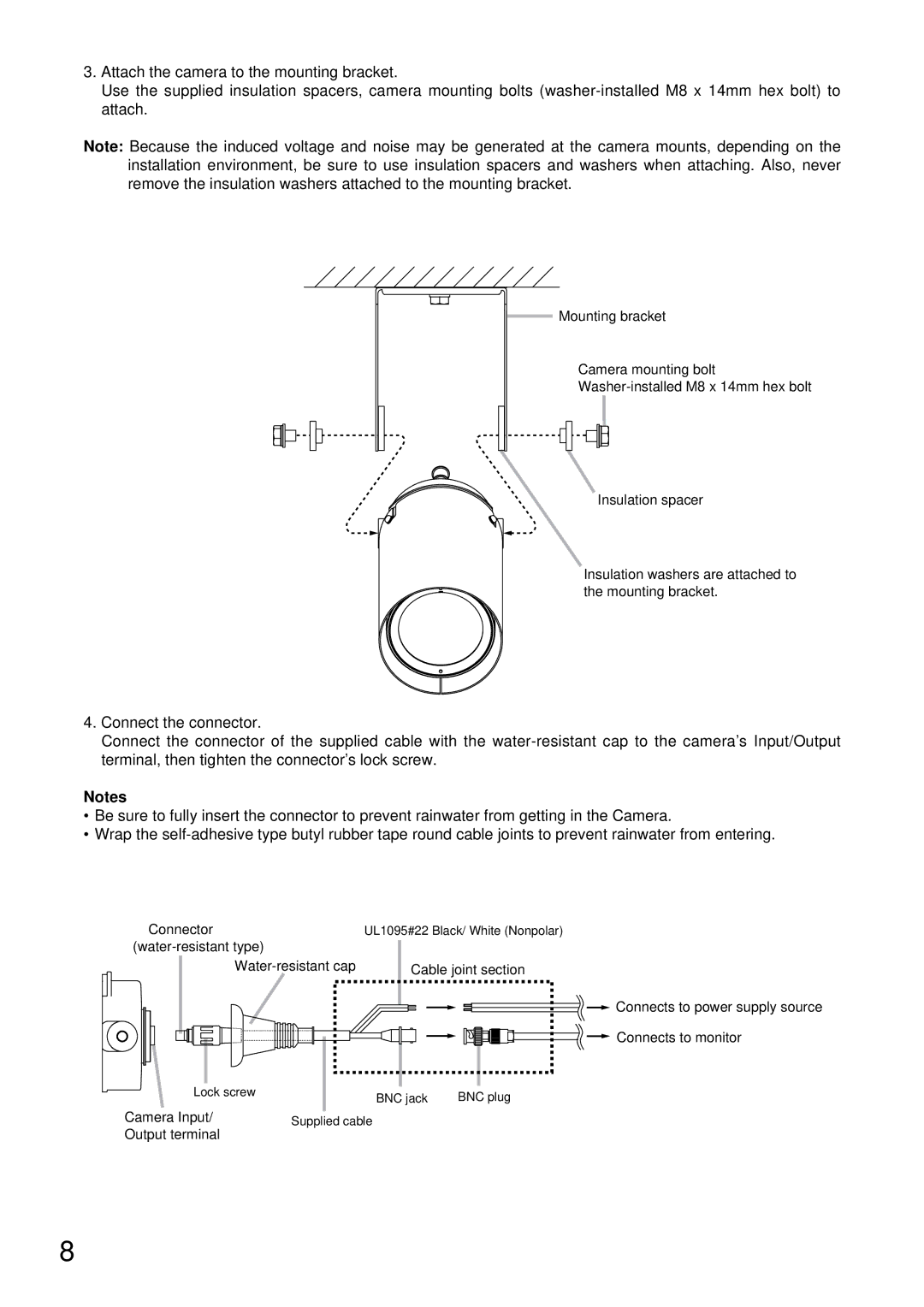 TOA Electronics C-CV44-3 NTSC instruction manual Connector 