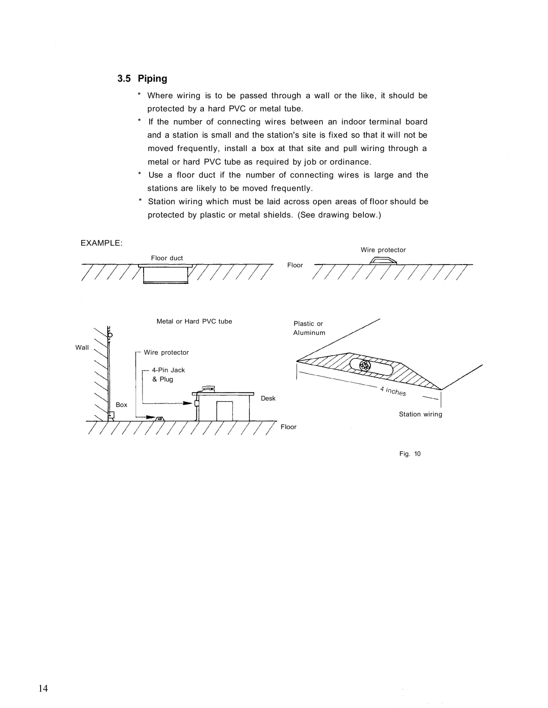 TOA Electronics EX-16 manual Piping, Example 