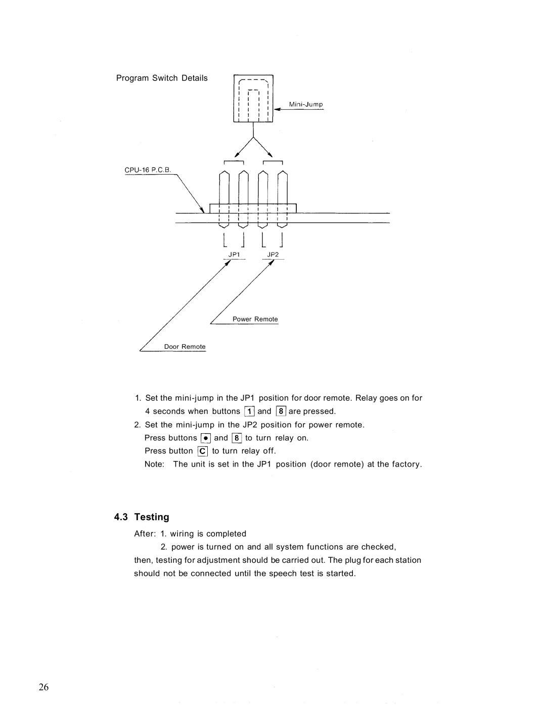 TOA Electronics EX-16 manual Testing 