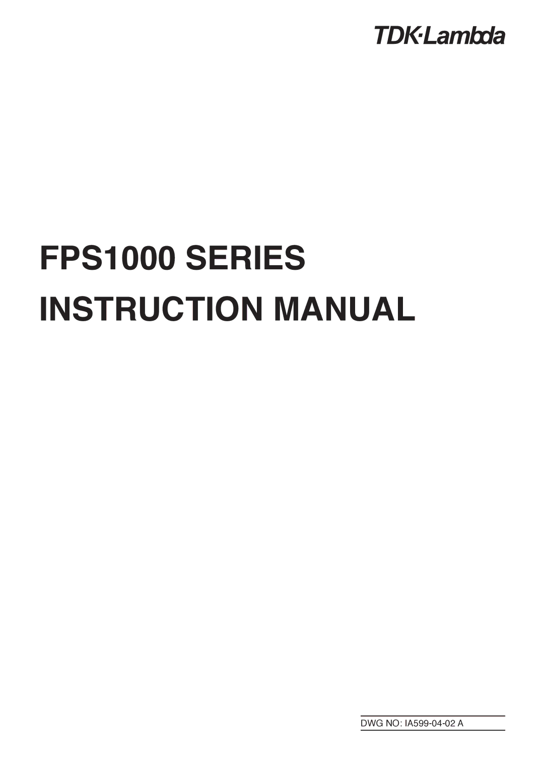 TOA Electronics FPS1000-32, FPS1000-24, FPS1000-12, FPS-S1U, FPS-T1U, FPS1000-48 instruction manual FPS1000 Series 