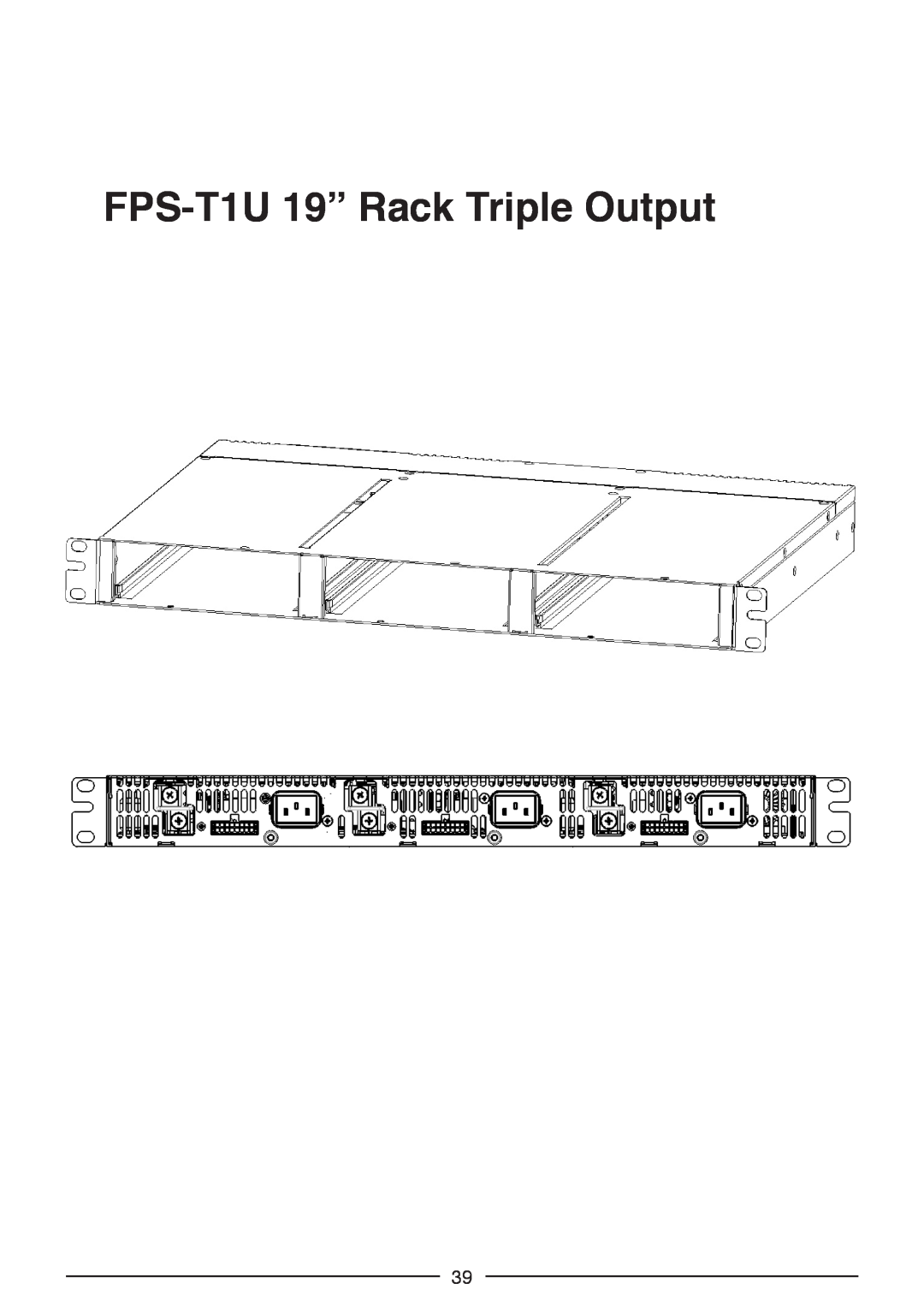TOA Electronics FPS1000-24, FPS1000-12, FPS1000-32, FPS-S1U, FPS1000-48 instruction manual FPS-T1U 19” Rack Triple Output 