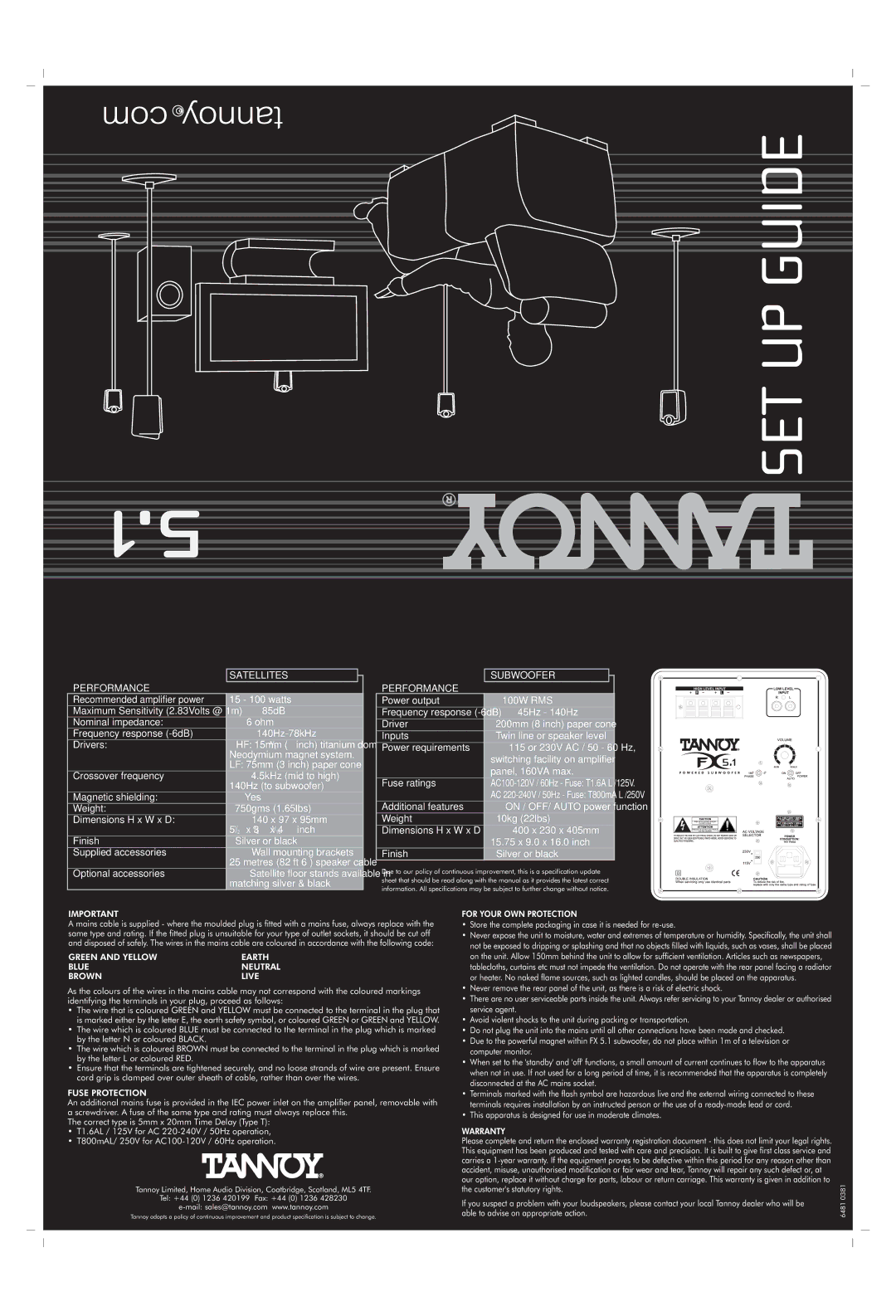 TOA Electronics FX 5.1 manual Yes 750gms 1.65lbs 140 x 97 x 95mm, Wall mounting brackets, Power output 100W RMS, 45Hz 140Hz 