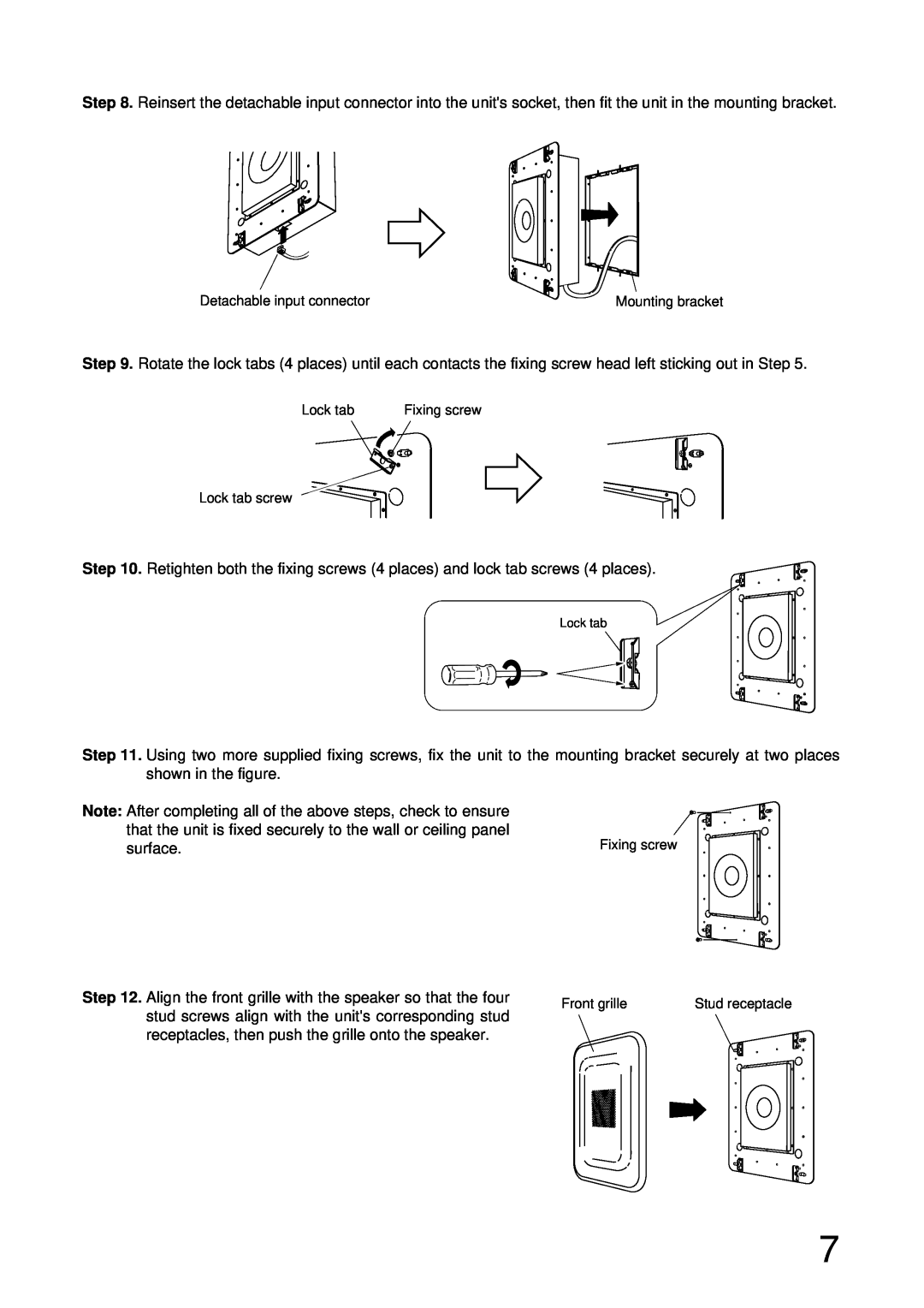 TOA Electronics HB-1 operating instructions Note After completing all of the above steps, check to ensure 