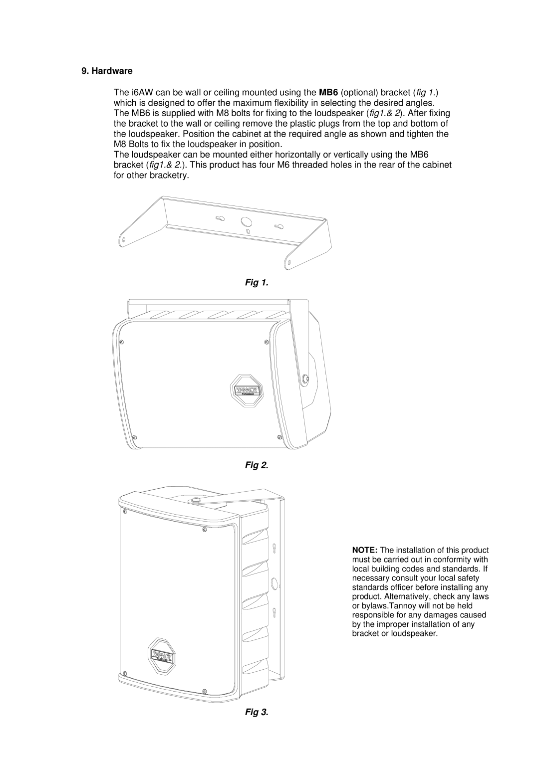 TOA Electronics I6 AW user manual Hardware 