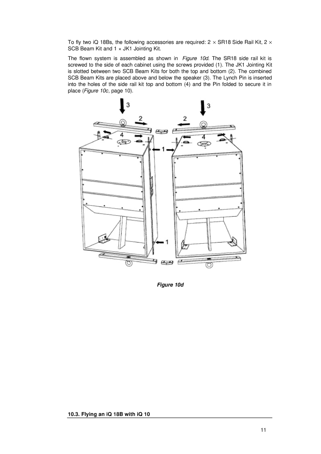 TOA Electronics IQ 18B user manual Flying an iQ 18B with iQ 